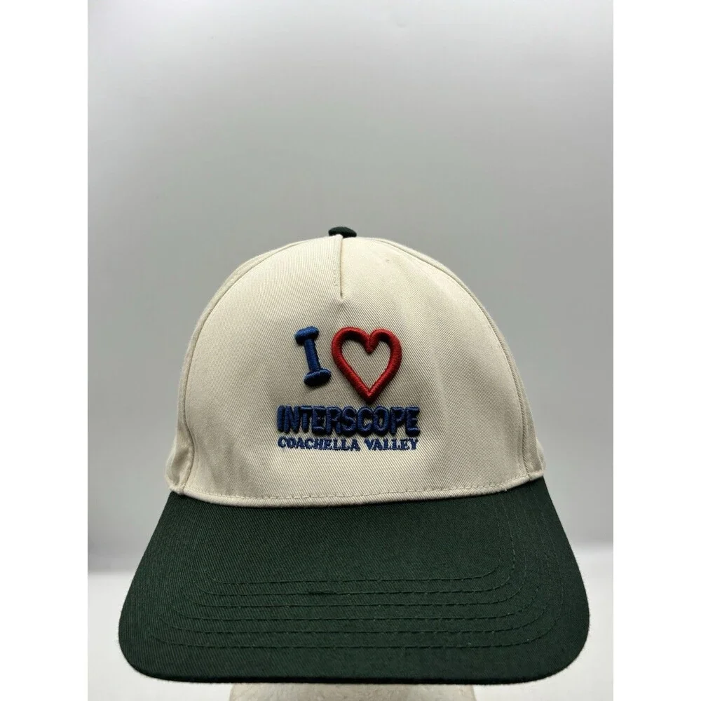Heart Interscope Coachella Valley Hat Otto Cap Snapback Cream Greenwood